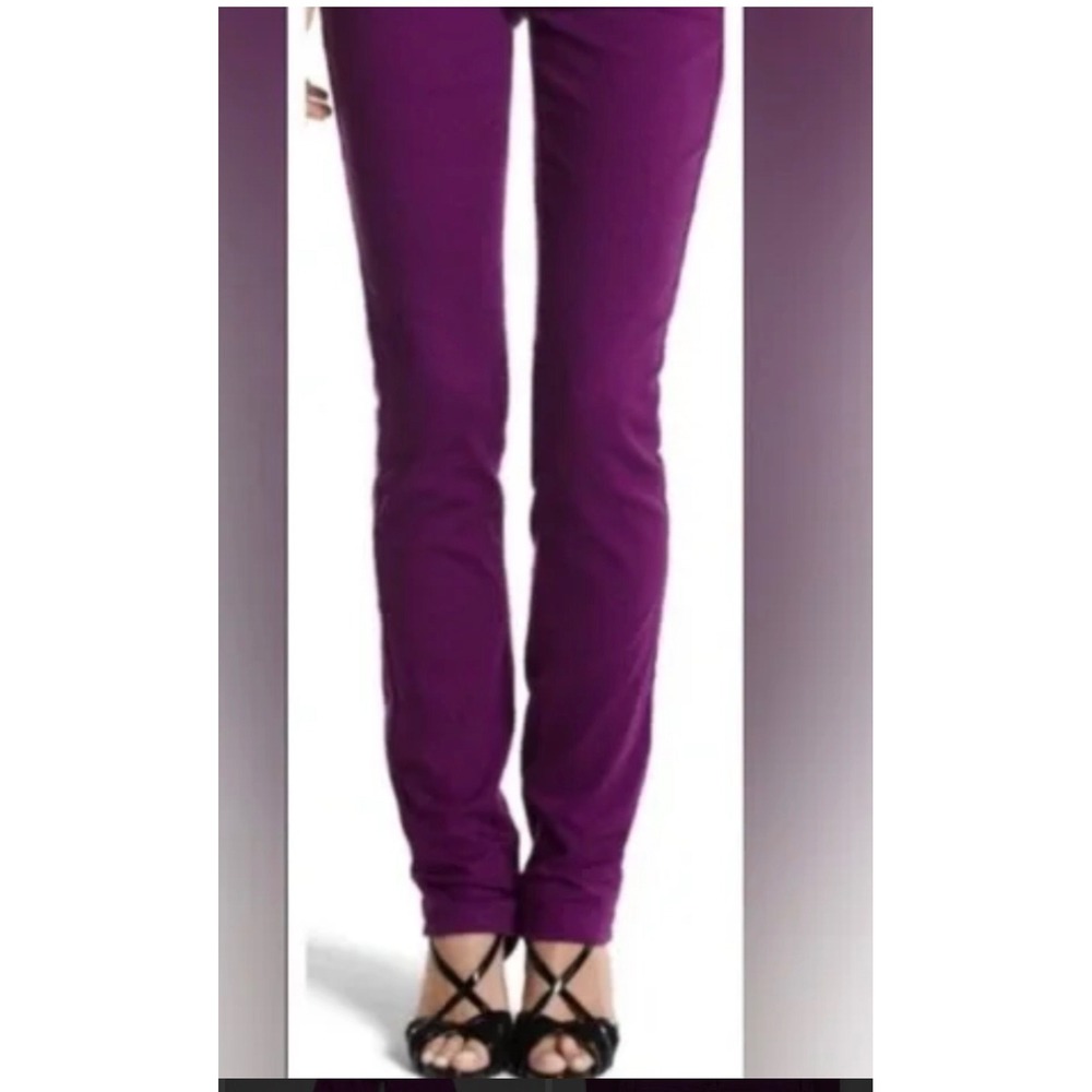White House Black Market Blanc Slim Leg Pants Purple Womens 6R 5-Pocket Slim Fit